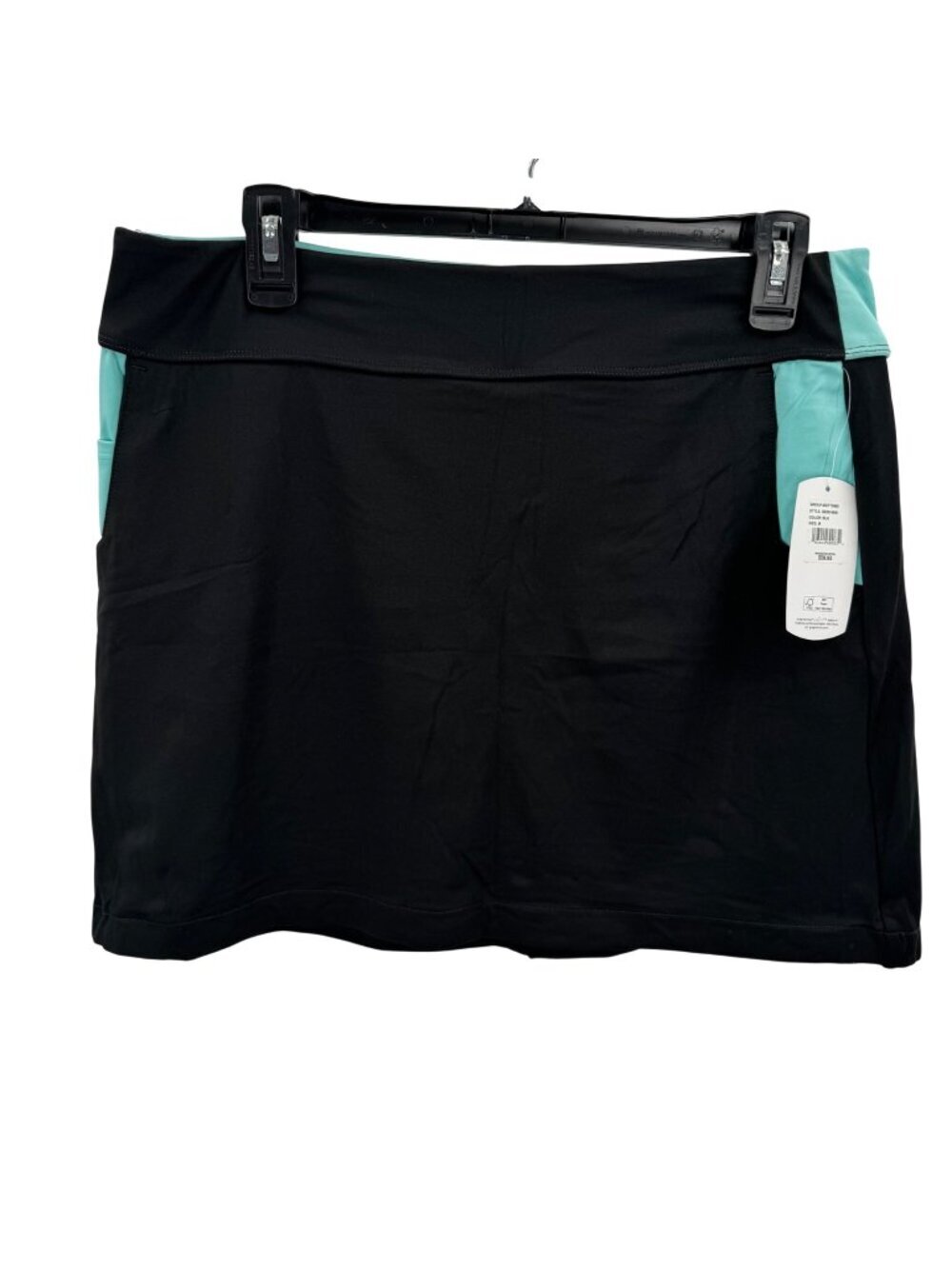 Greg Norman Womens Black & Teal Golf Skort Medium Polyester/Spandex Stretch